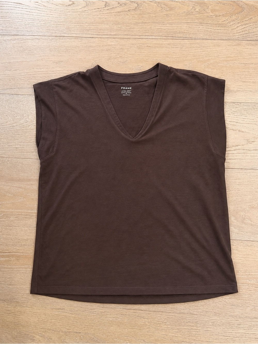 Frame back to school V-Neck T-Shirt Brown Medium Comfy